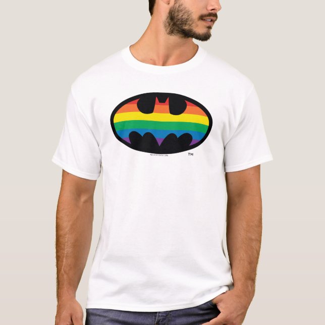 Camiseta Logotipo do Batman Rainbow (Frente)