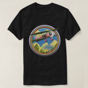 Camiseta logotipo do biplano Rosa Arco-íris