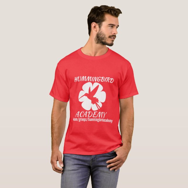 Camiseta Logotipo do branco da academia do colibri (Frente Completa)