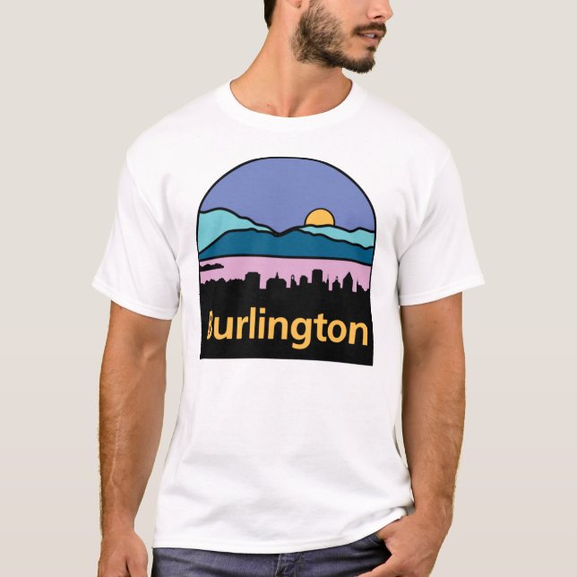 Camiseta Logotipo do Burlington, Vermont Sticker (Frente)