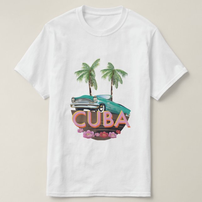 Camiseta Logotipo do carro clássico de Cuba (Frente do Design)
