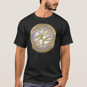 Camiseta Logotipo do círculo Dourado e roxo da Supergirl
