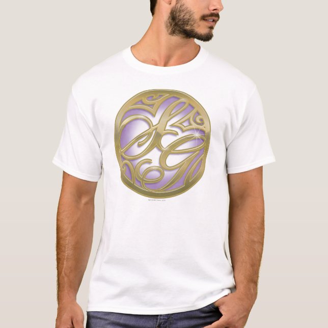 Camiseta Logotipo do círculo Dourado e roxo da Supergirl (Frente)
