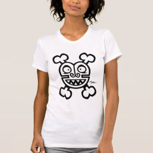 CAMISETA LOGOTIPO DO CRÂNIO & DOS OSSOS DO NESS