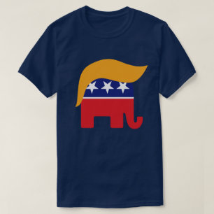 Camiseta Logotipo do Elefante do GOP com Cabelo de Donald T
