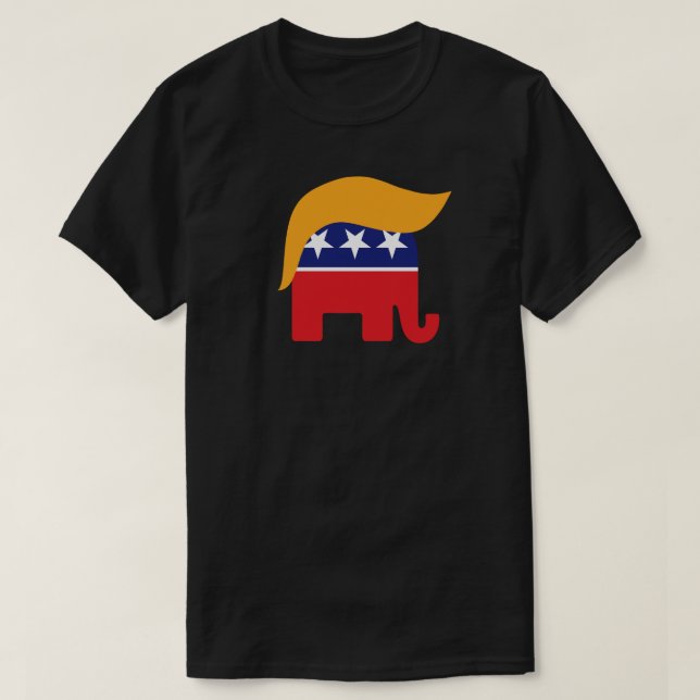 Camiseta Logotipo do Elefante Republicano Donald Trump (Frente do Design)