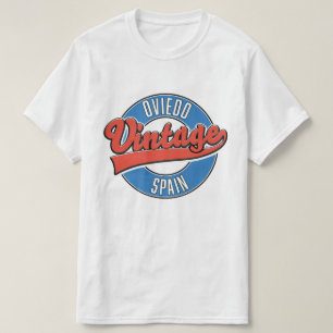 Camiseta Logótipo do estilo de colheita da espanha Oviedo