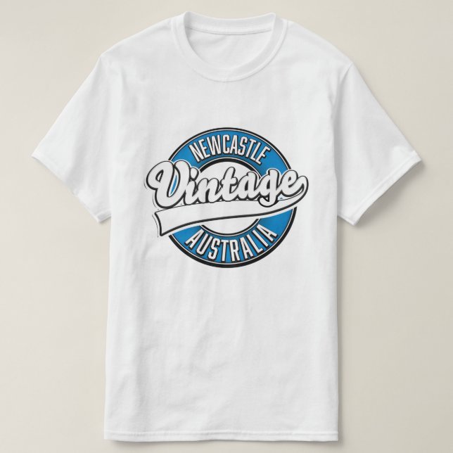 Camiseta logótipo do estilo de colheita Newcastle australia (Frente do Design)