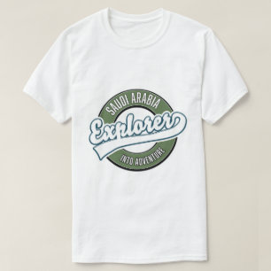 Camiseta logotipo do explorador da Arábia Saudita na aventu
