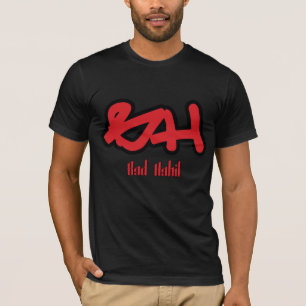 Camiseta Logotipo do hábito mau Vermelho-preto