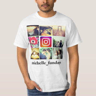 Camiseta Logotipo do instagram de colagem de fotos personal