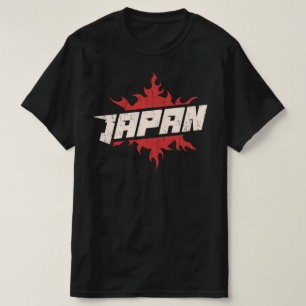Camiseta Logótipo do Japão crachá fogo sol emblema tipograf