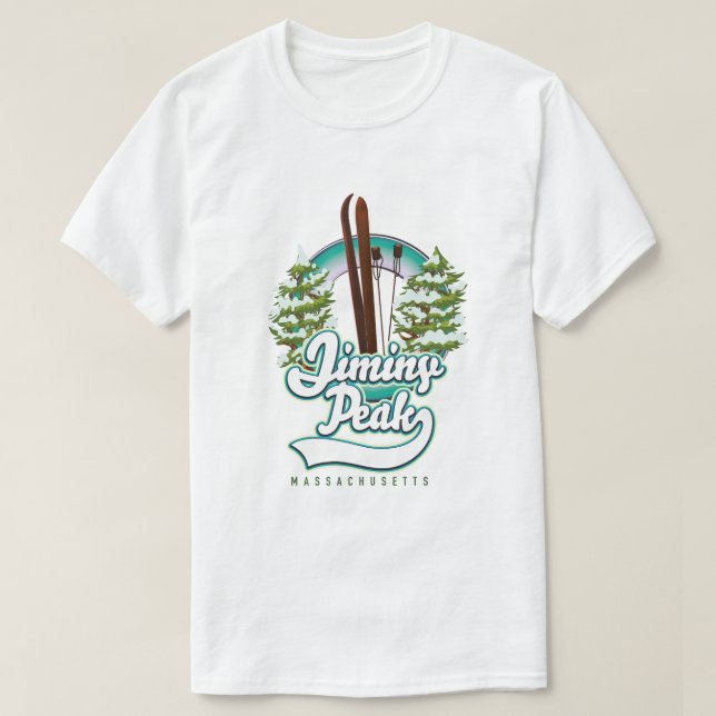 Camiseta logotipo do jiminy peak massachusetts ski (Frente do Design)