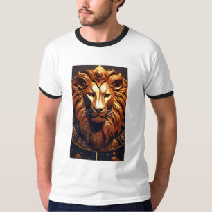 Camiseta Logotipo do leão geométrico em cada ângulo"*