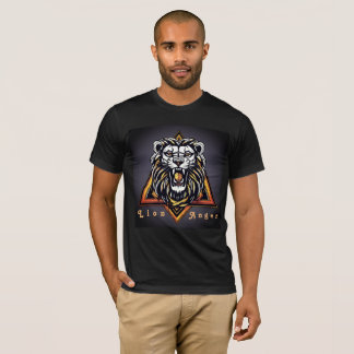 Camiseta Logótipo do Lion Geométrico em Estilo - T-sh Preto