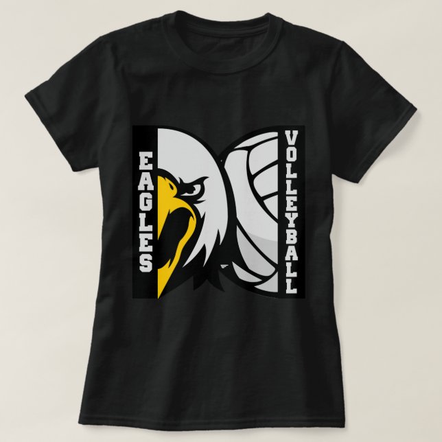 Camiseta Logotipo do Mascote de Voleibol Eagles (Frente do Design)