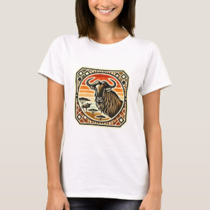 Camiseta Logotipo do mosaico retrô do camiseta-jato selvage