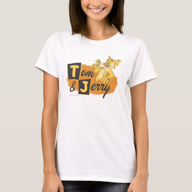 Camiseta Logotipo do mouse Tom e Jerry em Paw (Frente)