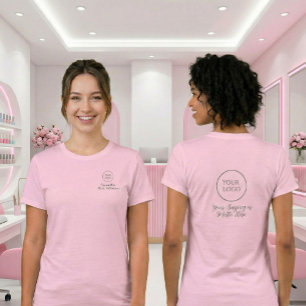 Camiseta Logotipo do Nome do Funcionário da Técnica de Unha