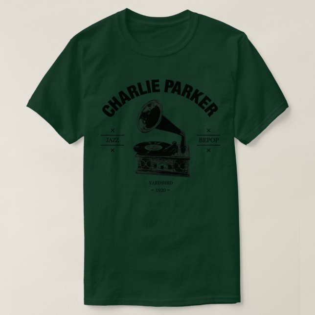 Camiseta Logotipo do Player do Registro Charlie Parker (Frente do Design)