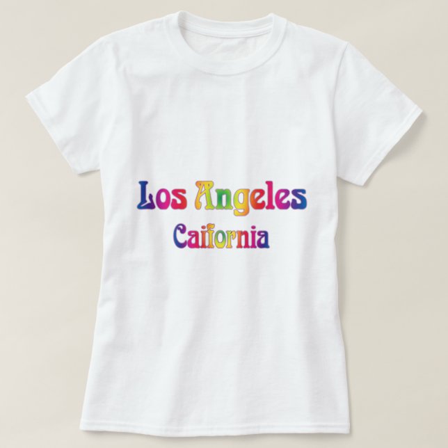 Camiseta Logotipo do Rainbow Retro Los Angeles (Frente do Design)