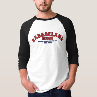 Camiseta Logotipo do Retro Collegiado Raglan GarageLand Rod