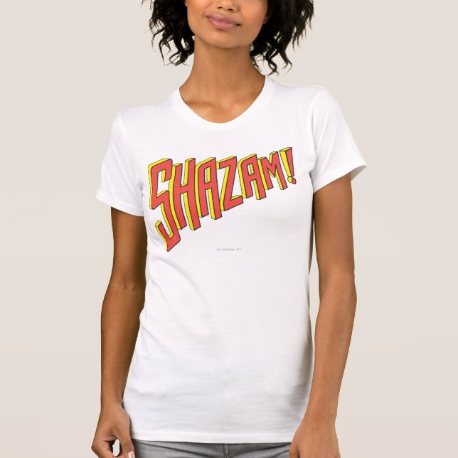 Camiseta Logotipo do Shazam Vermelho/Amarelo (Frente)