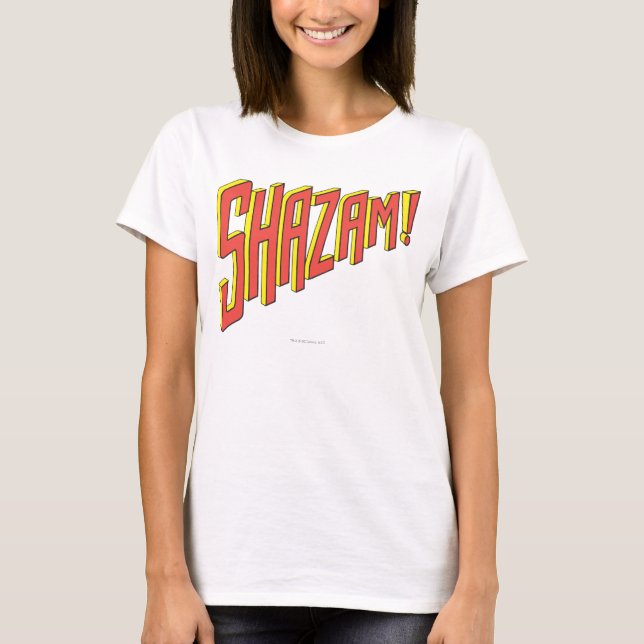 Camiseta Logotipo do Shazam Vermelho/Amarelo (Frente)