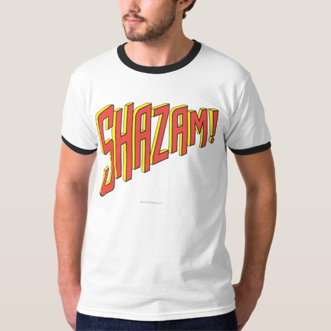 Camiseta Logotipo do Shazam Vermelho/Amarelo (Frente)