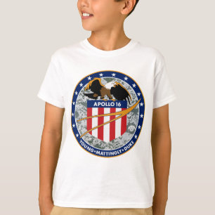 Camiseta Logotipo do Símbolo da Missão da NASA Apollo 16
