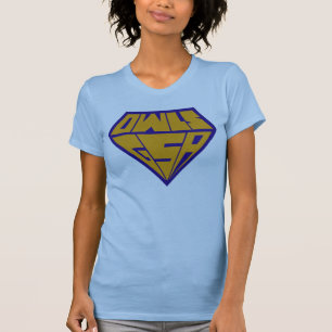 Camiseta Logotipo do super-herói das corujas GSA azul e