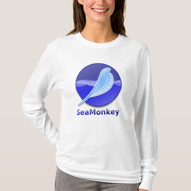 Camiseta Logotipo do texto de SeaMonkey (Frente)