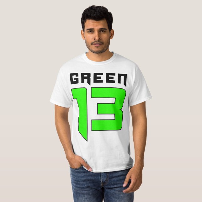 Camiseta Logotipo do verde 13 (branco) (Frente Completa)