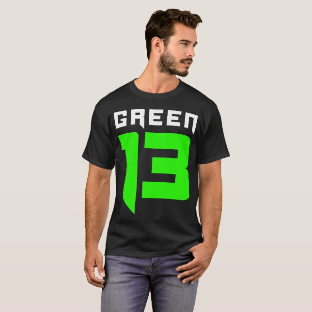 Camiseta Logotipo do verde 13 (preto) (Frente Completa)