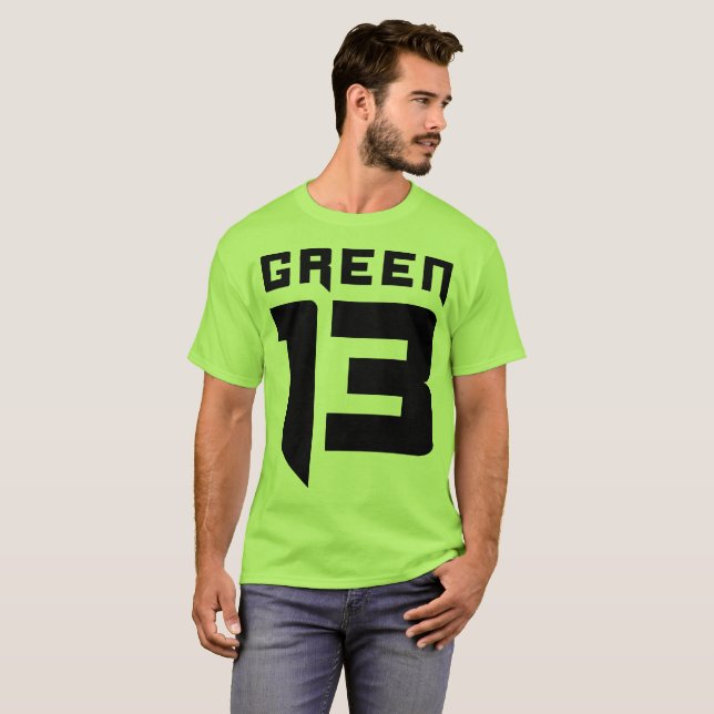 Camiseta Logotipo do verde 13 (verde) (Frente Completa)