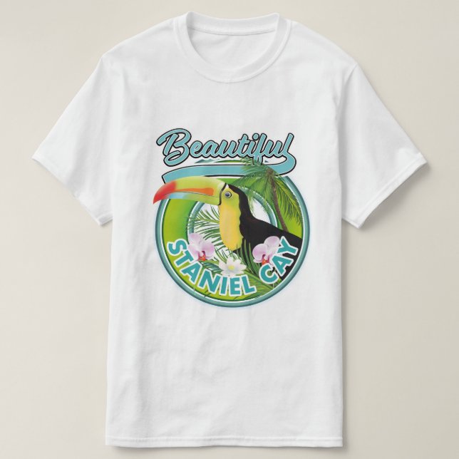 Camiseta logotipo do viagem do Staniel Cay (Frente do Design)
