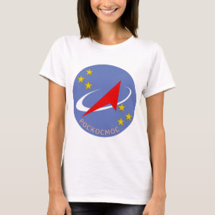 Camiseta Logotipo do vôo de Roscosmos redondo