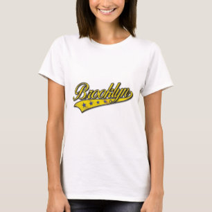 Camiseta Logotipo Dourado do Brooklyn em relevo