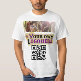 Camiseta Logotipo e código QR da foto