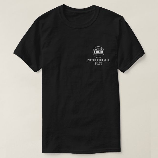 Camiseta Logotipo e slogan personalizados para negócios (Frente do Design)
