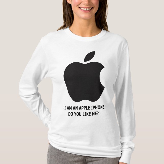 Camiseta LOGOTIPO E TEXTO DO APPLE iPHONE (Frente)