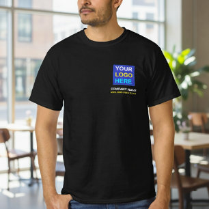 Camiseta Logotipo e texto ou slogan da empresa Pequenas e