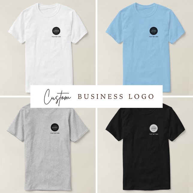 Camiseta Logotipo e Texto Personalizado Empresarial (Custom Logo and Text Business T-Shirt)
