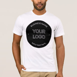 Camiseta Logotipo Editável e Nome da Empresa Preto