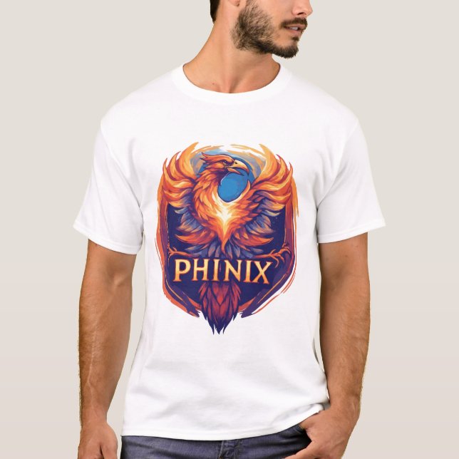 Camiseta Logotipo Elegante Phinix Phoenix - Renascimento e  (Frente)