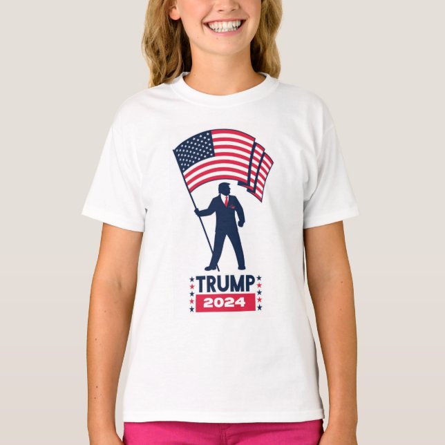 Camiseta Logotipo Eleitoral 2024 Donald Trump Para O Presid (Frente)