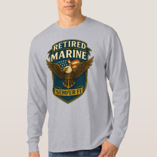 Camiseta Logotipo Emblema Veterano Corpo de Fuzileiros Nava