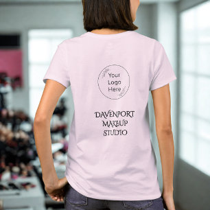 Camiseta Logotipo Empresarial de Nome de Funcionário Rosa e