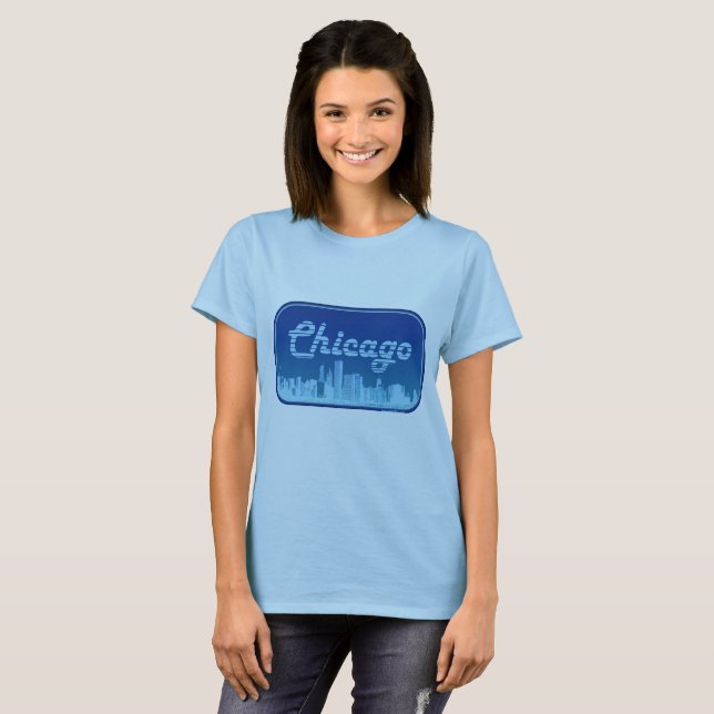 Camiseta Logotipo Epic Blue Tourist do Skyline Chicago (Frente Completa)