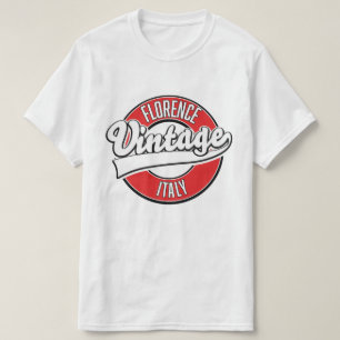 Camiseta logotipo estilo vintage florence itália